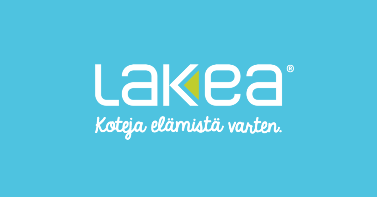 Lakean logo ja slogan "Koteja elämistä varten".
